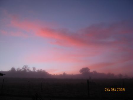 Sunrise on a misty morning