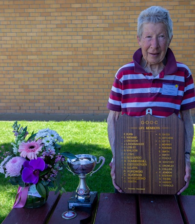 Kaye with awards
