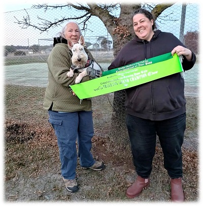 Finlay and Lesley with his Grand Champion ribbon